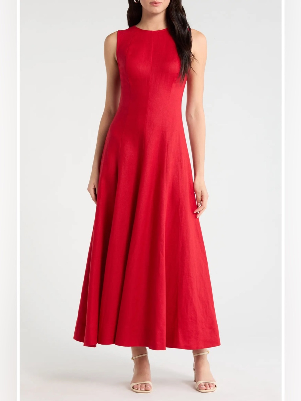 NEW Reformation Cecila $278 Sleeveless Linen Maxi Dress Lipstick red Sz 2